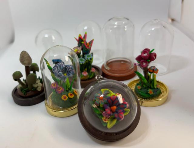 Small Polymer Clay Flowers for Jewelry or Display